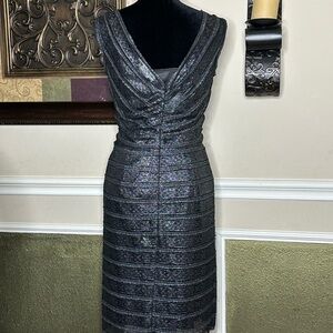 Calvin Klein Metallic Black Midi Dress